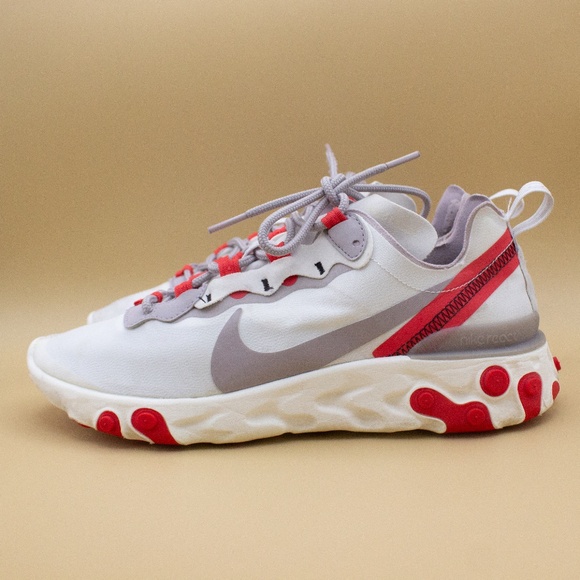 Nike React Element 55 Sail Phantom Red Shoes BQ2728-010 Women's Size 9 - Picture 1 of 9